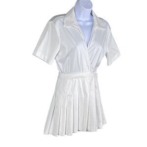 Zara Womens XS White Pleated Wrap Tennis Skort Dress Pickleball Preppy Old Money